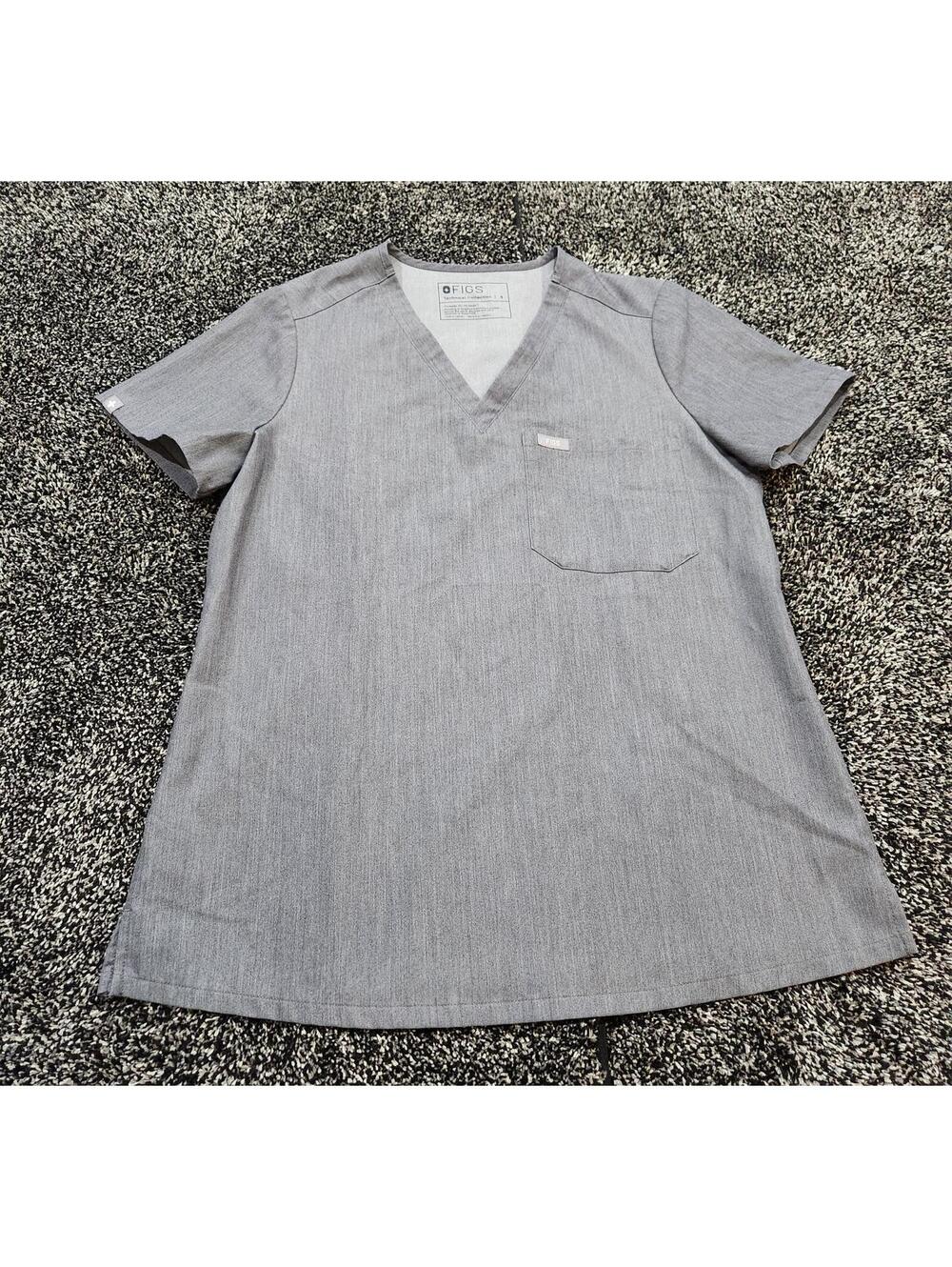 New FIGS Scrub Top Catarina Women’s Pocket Technical Collection Dark Gray Small